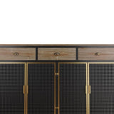 ZNTS 48" Wide 4 Doors Modern Sideboard with 3 Top Drawers, Sideboard Storage Entryway Floor 03851128