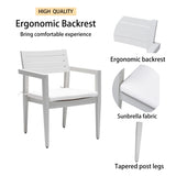 Outdoor Patio Aluminum Stationary Dining Chairs 4PCS with Outdoor-grade Sunbrella Fabric Cushions, W1886P163409