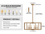 22" Modern Golden Geometric 6-Light Chandelier Industrial Metal Pendant Light Fixture for Living W1340P279979
