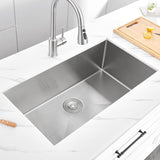 32" L X 19" W Undermount Single Bowl 18 Gauge 304 Stainless Steel Kitchen Sink W1225P266036