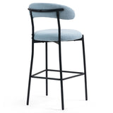 26'' Counter height bar stools Teddy fabric cover kitchen island counter bar stool with black powder W2215P292148
