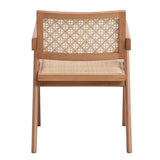 Casual Stylish Rattan Arm Chairs Set of 2 Natural Finish Mid-Century Modern Kitchen Dining Furniture B2741P333533