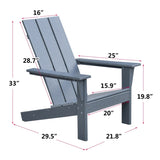 ZNTS Outdoor Adirondack Chair for Relaxing, HDPE All-weather Fire Pit Chair, Patio Lawn Chair for Outside W1889140912