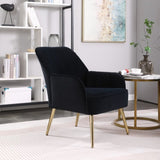 ZNTS Modern Mid Century Chair velvet Sherpa Armchair for Living Room Bedroom Office Easy Assemble W1361102502