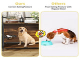 Furniture Style Large Dog Crate with 360&deg & Adjustable Raised Feeder for Dogs 48" T3210P294078