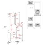 Parker 75" Tall Mirrored Tree Hall with Hangers, Three Shelves, Two Cabinets, One Drawer, Entry way, B200P286967