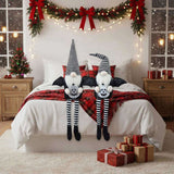 2PCS Set Christmas Gnome Decorations 4.3x3.5x23.5" Fabric Sitting Gnomes with Wings & Black-White 75135801