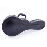 F-Style Microgroove Pattern Leather Wood Mandolin Case Black 93153544