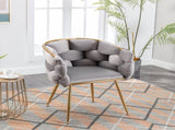 Luxury modern simple leisure velvet single sofa chair bedroom lazy person household dresser stool W1170109318