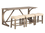 4-Piece Bar Table Set with Power Outlet, Dining Bar Table and Chairs Set,Bar Table Set with 3 Padded W1998P193823