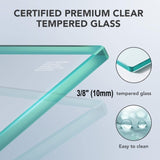 56"-60"W x 76"H Frameless Door, Double Sliding Door, 3/8'' Clear Tempered Glass W2011P197890