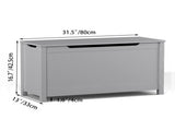 Kids Wooden Toy Box Storage with Safety Hinged Lid for Ages 2 00884520