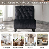 COOLMORE Modern Velvet Armless Accent Living Room Chair / Leisure Chair,Upholstered Fabric Button W39550128