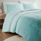 King/Cal King Ombre Shaggy Long Fur Comforter Mini Set B03595986