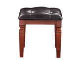 Traditional Formal Cherry Color Vanity Set w Stool Storage Drawers 1pc Bedroom Furniture Set Tufted B011111846