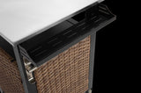 Single door bar cart,Outdoor Kitchen Wicker Island Rolling Cart & Storage Cabinet, Wheels and W640P256896