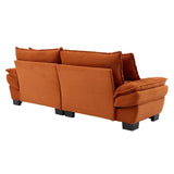 Corduroy Sofa Sleeper Couch Loveseat Sofa with Pillows Comfy Upholstered Deep Seat Sofa for W676P227342