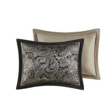 5 Piece Jacquard Bedspread Set with Throw Pillows Black King B03597642