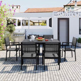 ZNTS High-quality Steel Outdoor Table and Chair Set, Suitable for Patio, Balcony, Backyard. 17874316