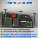 ZNTS 3 ft. x 8 ft. Overhead Garage Storage Rack Heavy Duty Metal Garage Ceiling Storage Racks 24684900