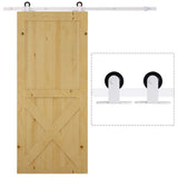 ZNTS 6' Sliding Door Mounting Kit Rustic Interior Sliding Barn Door Mounting Hardware Kit White 55392428