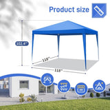 ZNTS 10'x10' Gazebo Waterproof Outdoor Canopy Patio Tent Party Tent for Wedding BBQ Cater, Blue 44411827