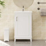 ZNTS [Viedo] 20 Inch Modern Small Bathroom Vanity Cabinet With Ceramic Basin- 20*15.5*33.3 Inches,Ample WF318756AAK