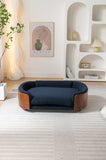 Scandinavian style Elevated Dog Bed Pet Sofa With Solid Wood legs and Walnut Bent Wood Back, W794125959