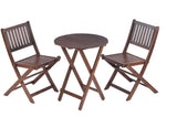 ZNTS 3-Piece Acacia Wood Bistro Set, Wooden Folding Patio Furniture for Garden Backyard Balcony Porch w/ 04266338