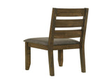 Set of 2 Upholstered Seat Dining Chairs in Knotty Nutmeg Finish B016P223095
