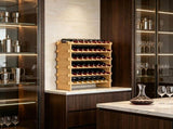 Bamboo 48 Bottle Stackable Modular Wine Rack, 6-Tier Wood Storage Rack, Floor Freestanding Wines 82487185