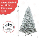 Artificial 4ft Flocked Christmas Tree with 366 PVC Branch Tips, Pine cone*21pcs, memory wireiron 18810593