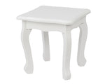 Children's Wooden Dressing Table Three-Sided Folding Mirror Dressing Table Chair Single Drawer White 07586825