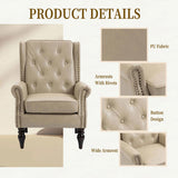 COOLMORE Wood Frame Armchair, Modern Accent Chair Lounge Chair with Sturdy Wood Legs for Living Room W395109981