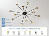 12 Lights Black Vintage Crystal Chandelier Farmhouse Round Hanging Light Fixture for Dining Room 78832453