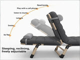 Patio Chaise Lounge Bed, Ergonomic Single Reclining Cot, Portable Heavy Duty Outdoor/Indoor 91318625