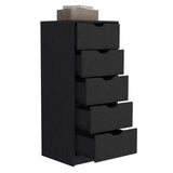 Basilea 5 Drawers Tall Dresser, Pull Out System -Black B20092124