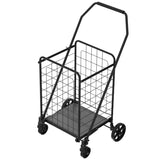 Shopping Cart with Shelf,Grocery Cart on Wheels, Foldable Utility Shopping Carts with Double Basket 85345165