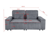 Modern Corduroy Loveseat with 2 Throw Pillows, Soft Double Seat Sofa for Cozy Living Spaces, Ribbed 68122796