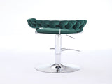 Set of 2 Bar Stools,with Chrome Footrest and Base Swivel Height Adjustable Mechanical Lifting Velvet W1249P247739