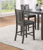 ZNTS Grey Finish Dinette 5pc Set Kitchen Breakfast Counter height Dining Table w wooden Top Upholstered B01146569