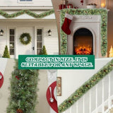 2 Pack 9FT Pre-lit Snow Flocked Christmas Garland, Lighted Artificial Xmas Garland with 200 Warm 83273459