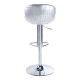 Vintage Brown and Aluminum Adjustable Stool with Swivel B062P189160