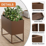 36*18*18 inch Large Mental Rectangular Planter with Shelves and Drainage Holes for Indoor/Outdoor W3077P276895