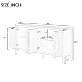 TREXM Retro Sideboard door with Circular Groove Design Round Metal Door Handle for Entrance, Dinning WF307723AAK