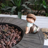 Outdoor Propane Fire Pit, Square Stonecrest Gas Fire Pit for Outside Patio, Concrete Propane Fire W2734P194108