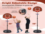 2-in-1 Toddler Basketball Hoop Set - Double-Sided , 6 Darts Included, Black 90414530