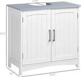 Pedestal Sink Storage Cabinet, Under Sink Cabinet with Double Doors, White-AS 93384625