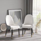 ZNTS Modern PU sponge-filled dining chair, solid wood metal legs, suitable for restaurants, living rooms W1535119451