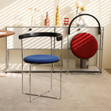 Folding Dining Chair with Modern Design,Chrome Frame with Wood back,Upholstered for Dining Living W2105P250641